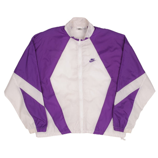 Vintage Nike Swoosh Purple Windbreaker Jacket 1990S Size XL