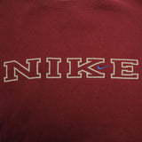 Vintage Nike Spellout Swoosh Burgundy Sweatshirt 1990S 2XL Made In USA