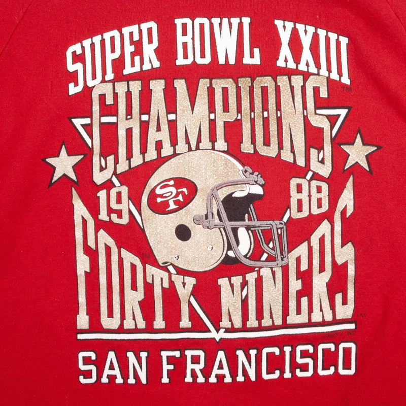 Vintage NFL San Francisco 49Ers Super Bowl XXIII Champion Sweatshirt 1988 Size XL Made In USA.