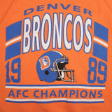 Vintage Nfl Denver Broncos Afc Champions 1989 Sweatshirt Size Large