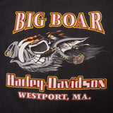 Vintage Harley Davidson Big Roar Westport, MA Tee Shirt 1987 Size 2XL Made In USA With Single Stitch Sleeves