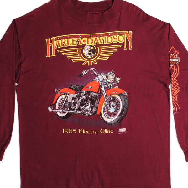 CAMISETA VINTAGE HARLEY DAVIDSON DE MANGA LARGA, TALLA XL, FABRICADA EN EE. UU.