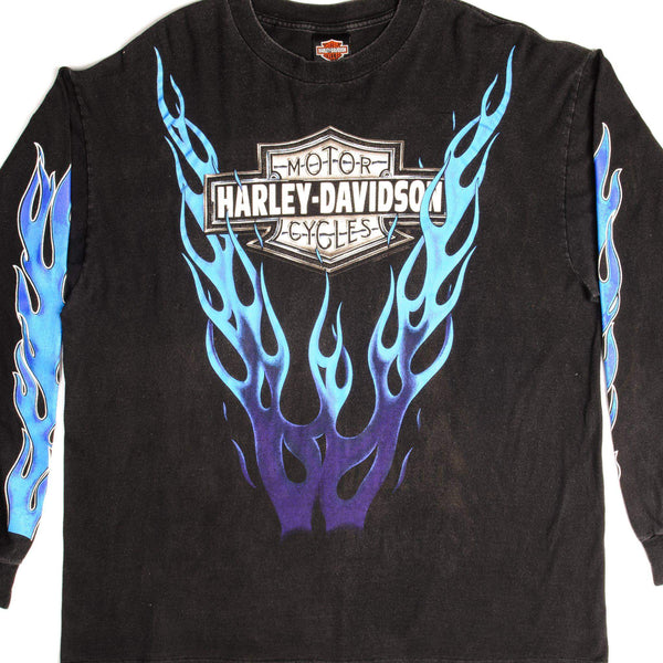 CAMISETA VINTAGE DE MANGA LARGA HARLEY DAVIDSON 1993 TALLA XL FABRICADA EN EE. UU.