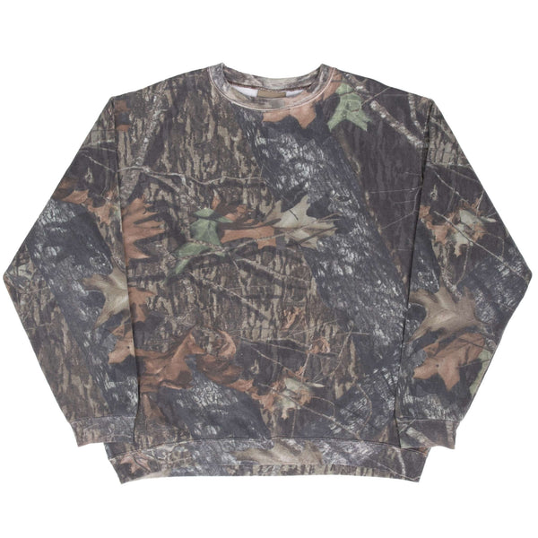 Vintage Hunting Mossy Oak Break Up Camo Sweatshirt Size Large