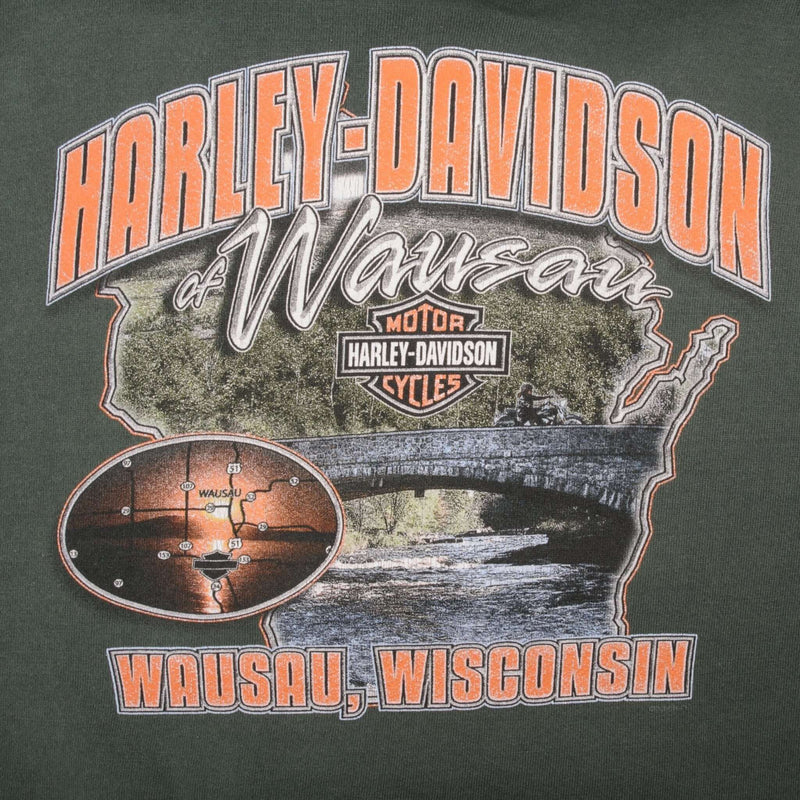 Vintage Harley Davidson Wausau Wisconsin 2004 Hoodie Sweatshirt Size XL