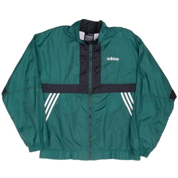 Vintage Adidas Green Windbreaker Jacket 1990S Size Large