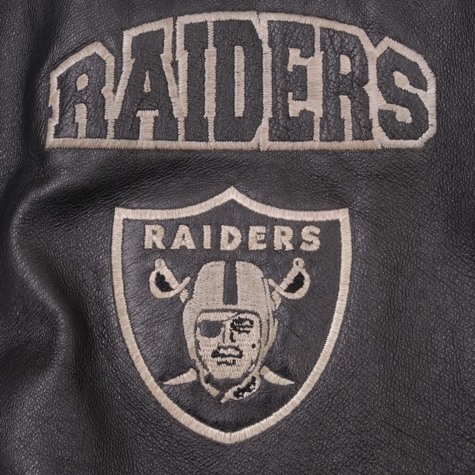 Vintage Los Angeles Raiders Patch Silver and Black with Raiders Logo Used