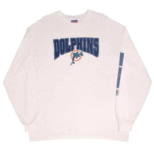 Vintage Nfl Miami Dolphins 2000S Champion Long Sleeve Tee Shirt Size 2XL