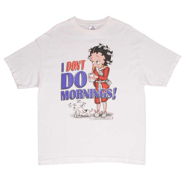 Vintage Betty Boop I Don't Do Morning Tee Shirt 2002 Size XL