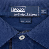 Vintage Ralph Lauren Blue Long Sleeve Polo Shirt 1990S Size 2XL