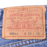 VINTAGE LEVIS 501 JEANS INDIGO SIZE W27 L33 MADE IN USA