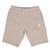 Vintage Nike Classic Swoosh Custom Made In The USA Beige Mid Length Shorts Available in Size Small, Medium, Large and XL. Up-cycled from Nike Joggers and Dye to a Pastel Beige color.