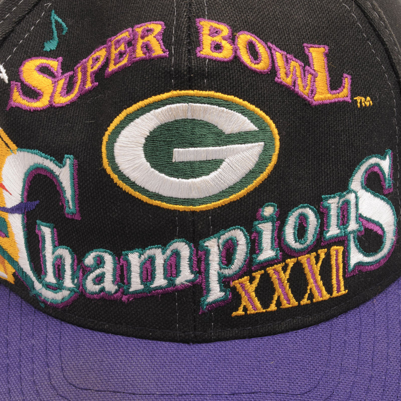 Vintage Nfl Green Bay Packers Super Bowl Champions XXXI 1997 All Over Print Snap Back Cap