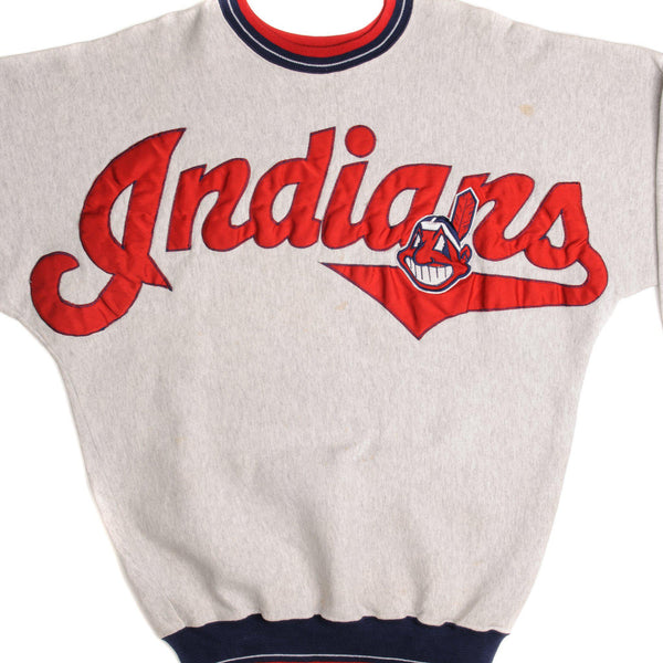 SUDADERA VINTAGE MLB CLEVELAND INDIANS TALLA GRANDE FABRICADA EN EE. UU.