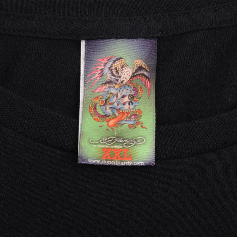 Vintage Ed Hardy By Christian Audigier Golden Tiger Long Sleeves Tee Shirt 2000S Size XL Made In USA