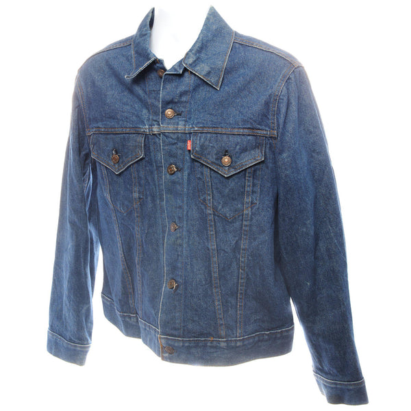 CHAQUETA VINTAGE LEVIS TIPO 3 2 BOLSILLOS COSTURA SIMPLE TALLA 42 FABRICADA EN EE. UU.