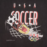 Vintage Looney Tunes Taz Team Usa Soccer Olympics 1996 Tee Shirt XL Youth (18-20)