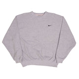 SUDADERA NIKE SWOOSH GRIS CLÁSICA VINTAGE DE PESO PESADO AÑOS 2000 XL