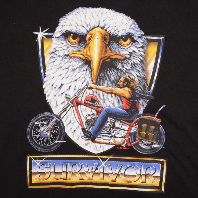 Vintage Bike Eagle Survivor 1990S Tee Shirt Size Youth (14/16)