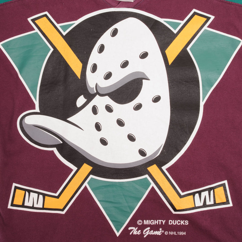 CAMISETA ANTIGUA DE LA NHL DE LOS ANAHEIM MIGHTY DUCKS DE 1994, TALLA MEDIANA PARA NIÑOS (10-12)