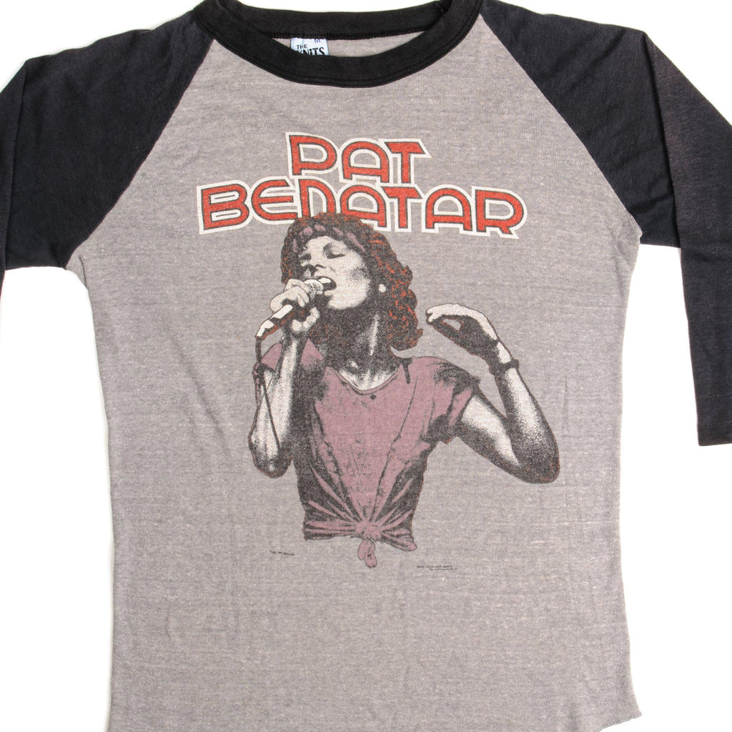 VINTAGE PAT BENATAR TOUR RAGLAN TEE SHIRT 1981 SIZE SMALL MADE IN USA