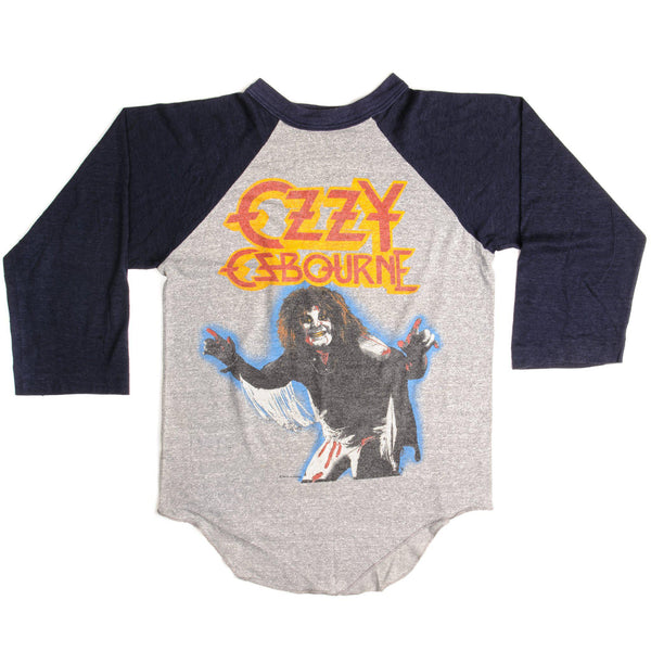 Vintage Ozzy Osbourne Diary Of A Madman Raglan Tee Shirt 1980s Size XS.