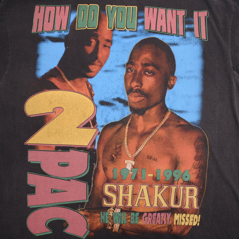 Bootleg Rap Tee Shirt 2Pac Tupac Live Die By the Gun Size XL Single Stitch