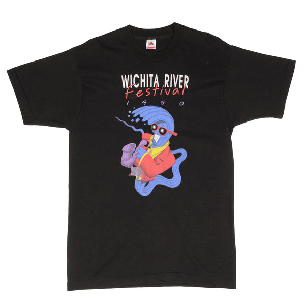 Vintage Wichita River Festival 1990 Tee Shirt Size Large Made In USA With Single Stitch Sleeves