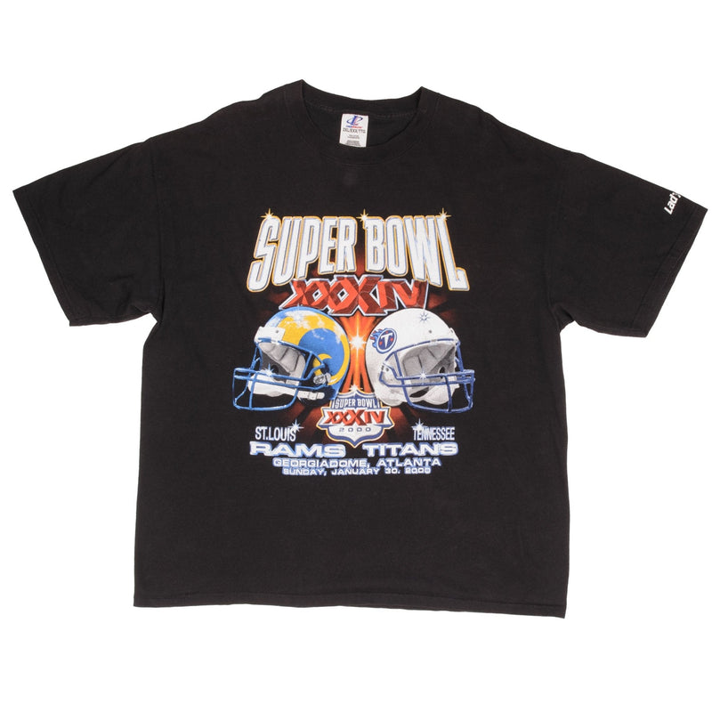 Vintage Nfl St Louis Rams Vs Tennessee Titans Super Bowl XXXIV 2000 Tee Shirt Size 2XL