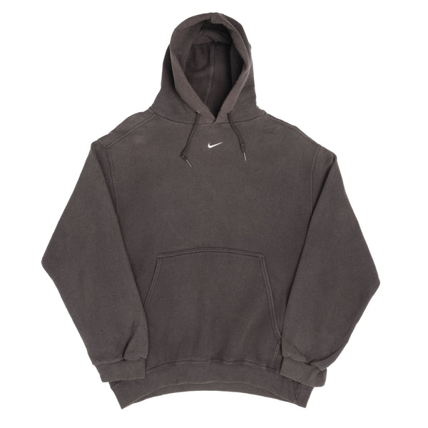 VINTAGE NIKE CENTER SWOOSH DARK GREY TRAVIS SCOTT HOODIE 1990S MEDIUM MADE USA