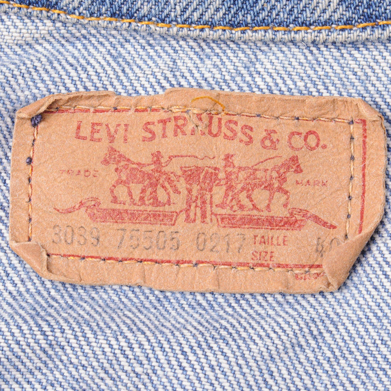 VINTAGE LEVIS TYPE 3 JACKET 2 POCKETS SINGLE STITCH 1980S SIZE 40 MADE IN CANADA