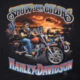 Vintage Harley Davidson Moto Vecchia Surrey UK Tee Shirt By Holoubek 1987 Size Medium Made In USA With Single Stitch Sleeves