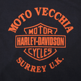 Vintage Harley Davidson Moto Vecchia Surrey UK Tee Shirt By Holoubek 1987 Size Medium Made In USA With Single Stitch Sleeves