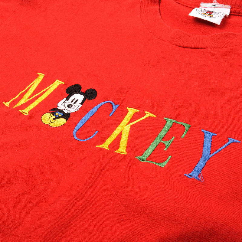 Vintage Disney Mickey Tee Shirt Size XL With Single Stitch Sleeves. Made In USA.