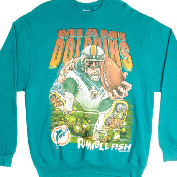 SUDADERA VINTAGE NFL MIAMI DOLPHINS 1993 TALLA XL FABRICADA EN EE. UU.