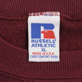 Vintage Russell Athletic Spellout Red Burgundy Sweatshirt 1990S XL Made In Usa