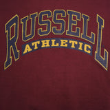 Vintage Russell Athletic Spellout Red Burgundy Sweatshirt 1990S XL Made In Usa