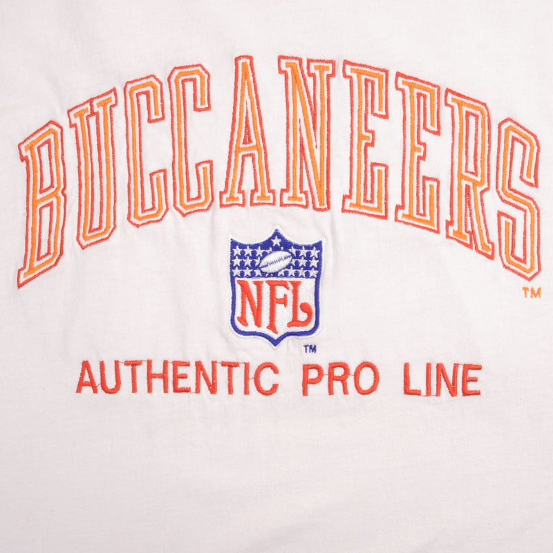 Vintage NFL Tampa Bay Buccaneers 1990s Embroidered Tee Shirt Size Large Made In USA With Single Stitch Sleeves