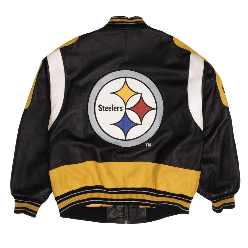 Vintage NFL Pittsburg Steelers Leather Jacket 1990S Size Large