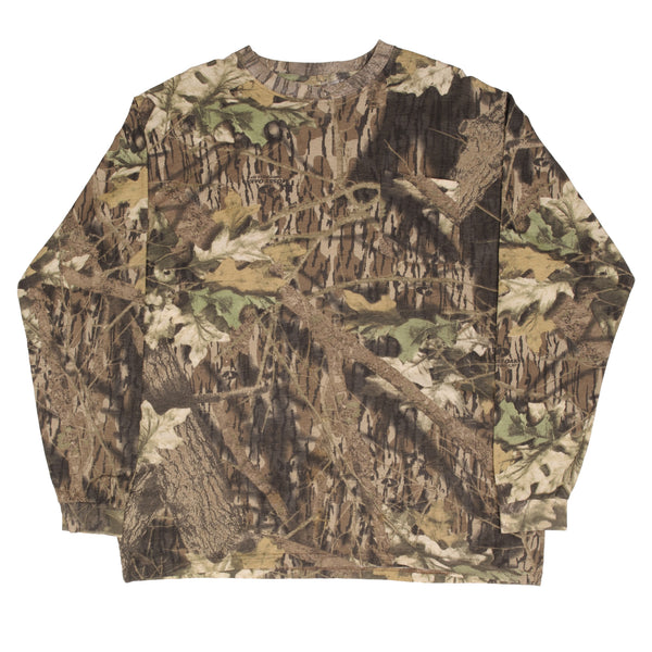 Vintage Hunting Mossy Oak Break Up Camo Long Sleeve Pocket Tee Shirt Size XL