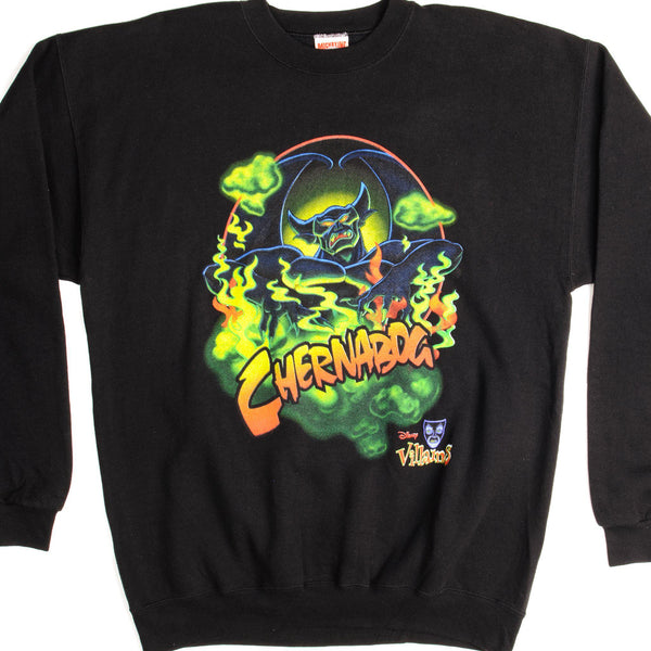 SUDADERA VINTAGE DISNEY VILLAINS CHERNABOG TALLA XL FABRICADA EN EE. UU.