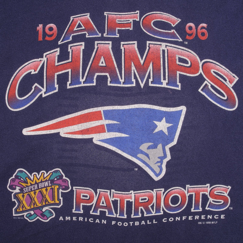 Vintage NFL New England Patriots AFC Champions 1996 Tee Shirt Size XL Made In USA With Single Stitch Sleeves.