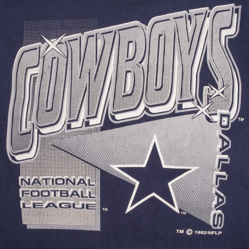 Vintage Nfl Dallas Cowboys 1992 Logo 7 Tee Shirt Size Medium With Single Stitch Sleeves