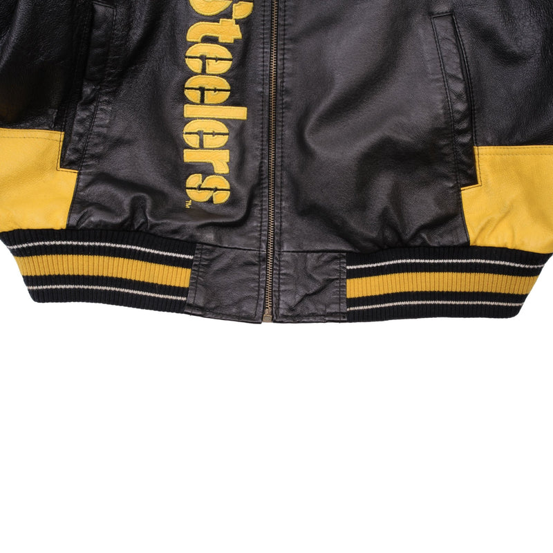 Vintage NFL Pittsburg Steelers Leather Jacket 1990S Size Large