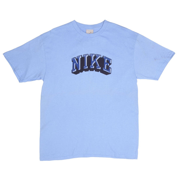 Vintage Nike Spell Out Light Blue Tee Shirt 2000s Size Medium