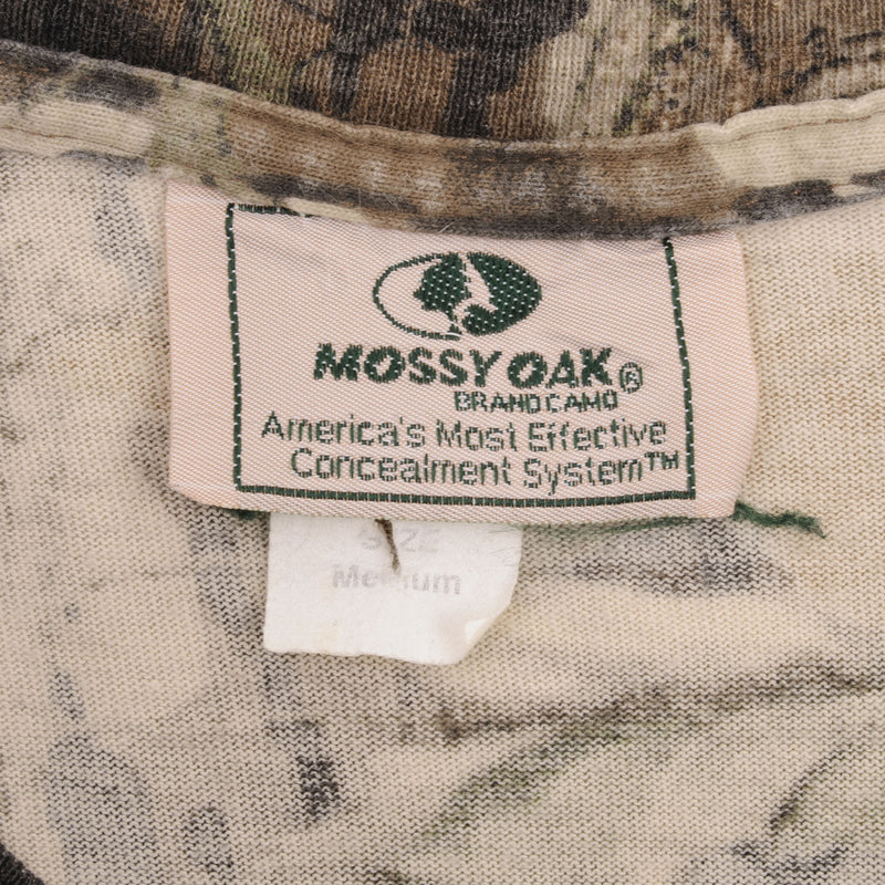 Vintage Hunting Mossy Oak Break Up Camo Pocket Tee Shirt 1990S Size Medium Made In Usa