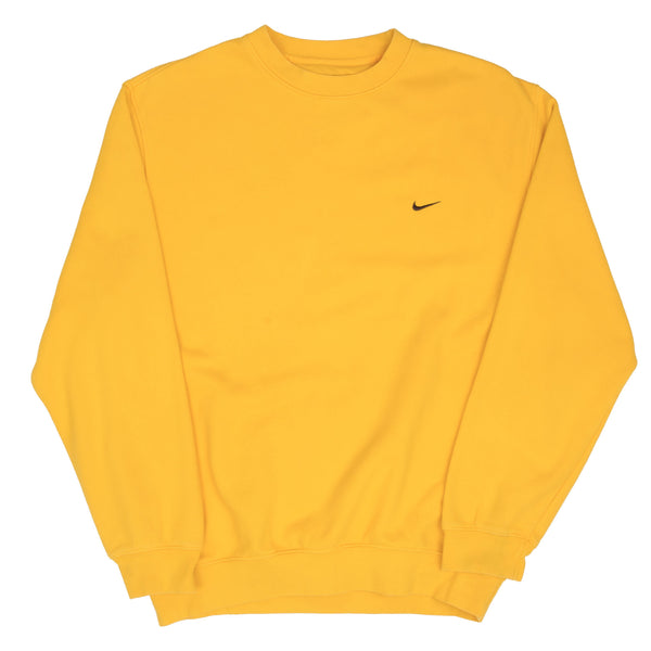 Vintage Nike Classic Swoosh Yellow Sweatshirt 2000S Size Large