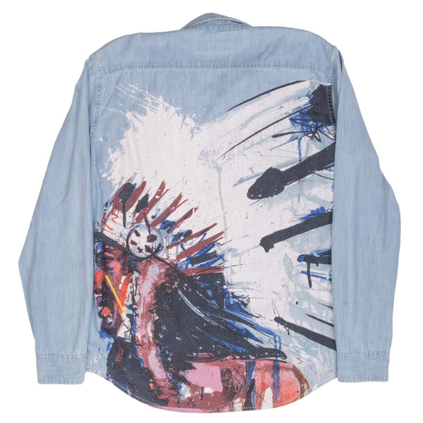 Vintage Ralph Lauren Denim Supply Indian chief Painted Shirt Size Medium