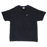 CAMISETA VINTAGE NIKE CLASSIC SWOOSH NEGRA DE LOS AÑOS 90, TALLA XL, FABRICADA EN EE. UU.