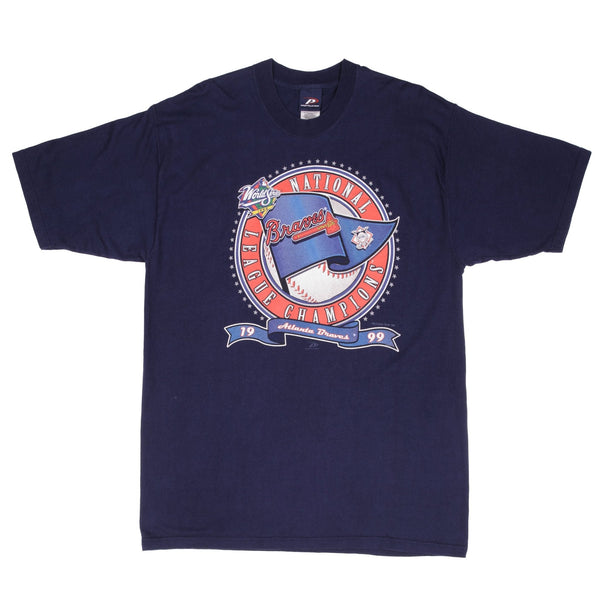 CAMISETA ANTIGUA DE LOS ATLANTA BRAVES DE LA MLB DE 1999, CAMPEONES, TALLA XL